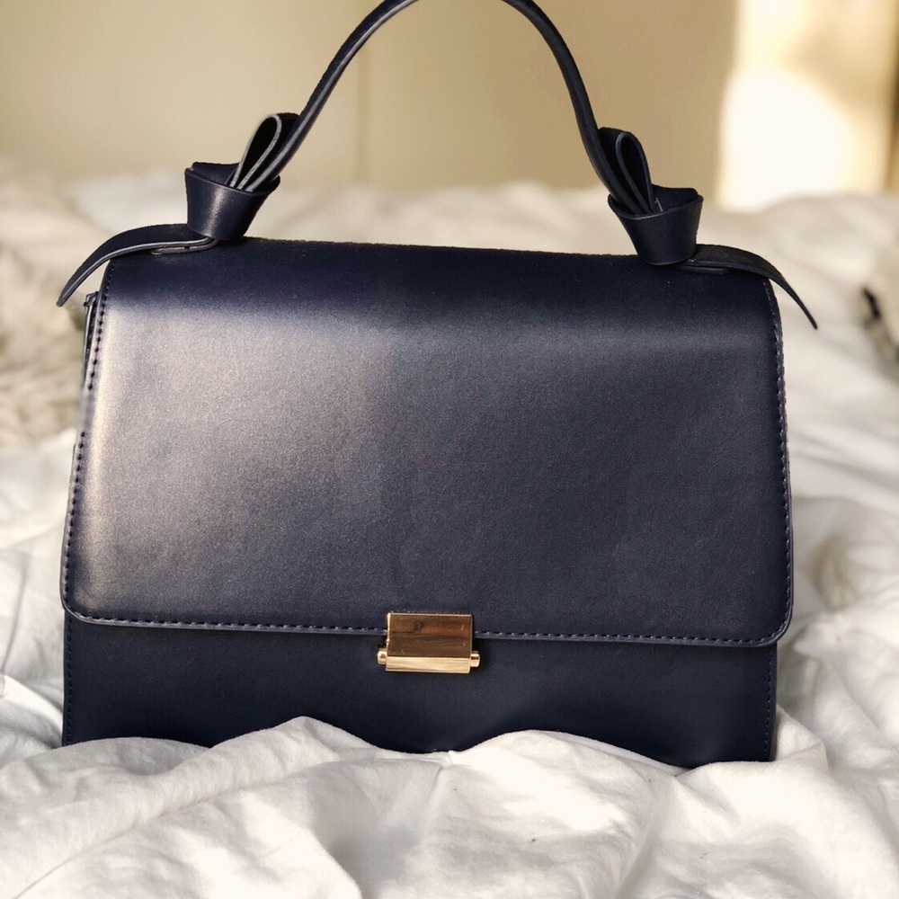 Who What Wear Collection Navy Top Handle bag